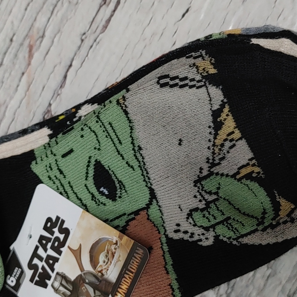 STAR WARS Mandalorian ankle sox 6 pairs size L shoe approx 3-9 - Picture 2 of 7